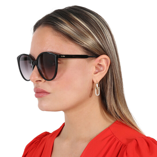 Fendi Gradient Smoke Cat Eye Ladies Sunglasses FE40029U 01B 