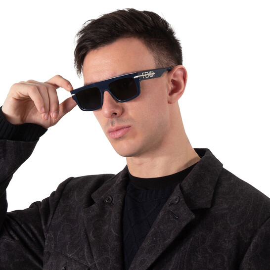 Fendi Grey Browline Unisex Sunglasses FE40091U 90A 54