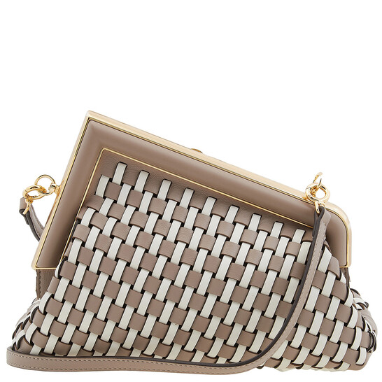 Fendi Hand Woven Leather First Small Clutch Bag 8BP129-ANWF-F1LF6