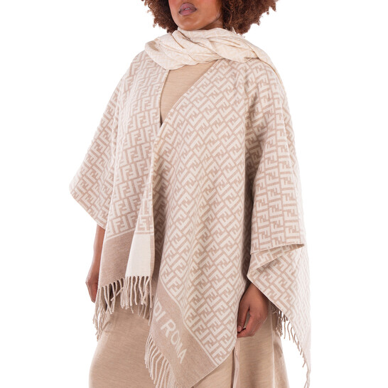 Fendi Jacquard FF Logo Fringed Scarf FXT185-AOIV-F0NH8