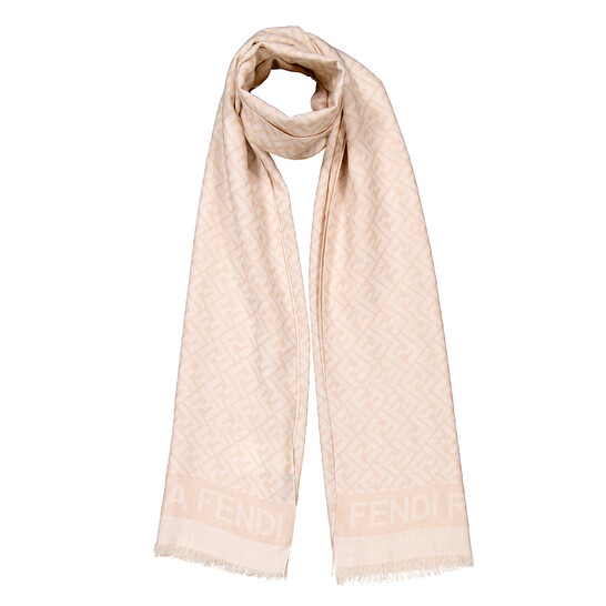 Fendi Jacquard FF Logo Fringed Scarf FXT185-AOIV-F0NH8