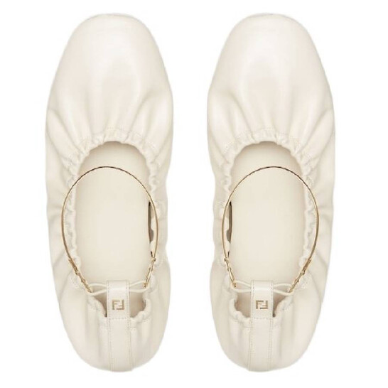Fendi Leather Filo Ballerina Flats, Brand Size 36 (US Size