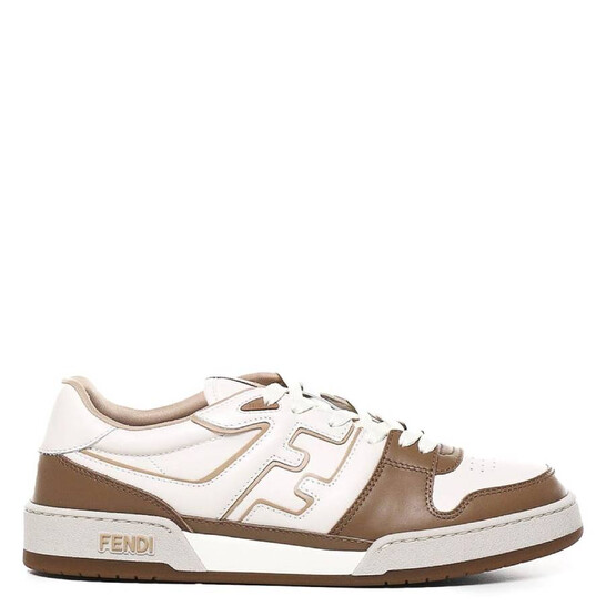 Fendi Leather Low-Top Match Sneakers, Brand Size 12 ( US Size 13