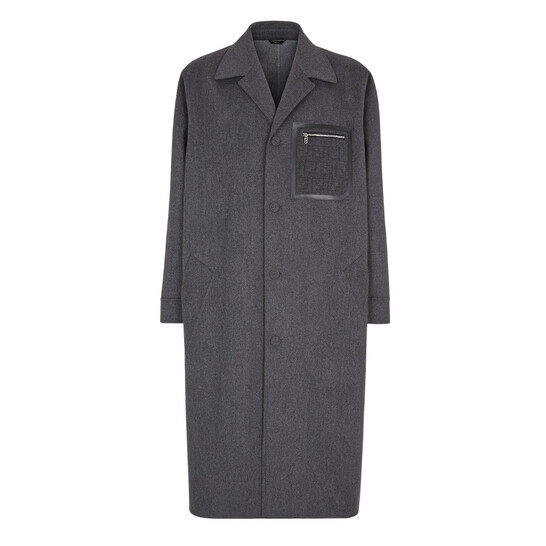 Fendi Men's Single-Breasted Cashmere Coat, Brand Size 52 ( US Size