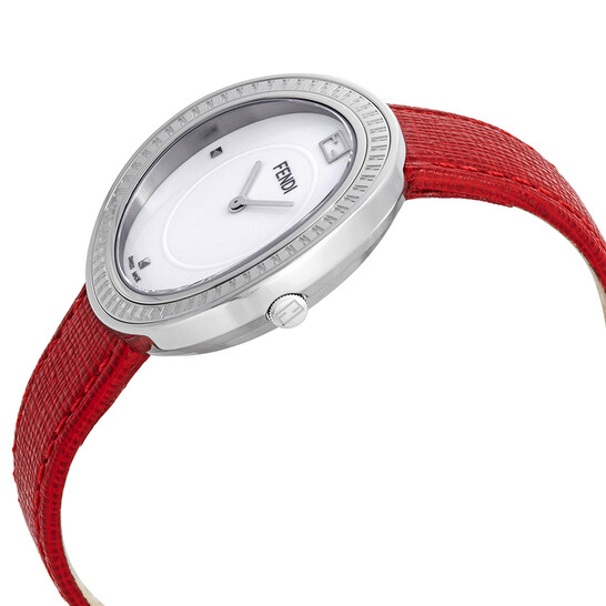 特価！FENDI My Way Leather Strap Watch 36mm F350034073 Fendi My Way Steel Red Leather 36 mm Watch F350034073