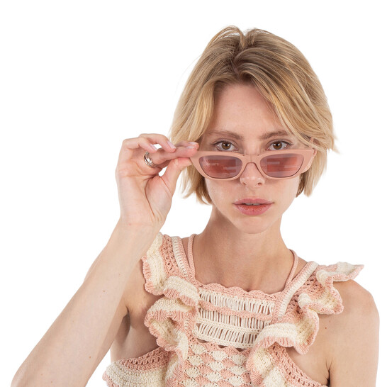 Fendi Cat-Eye Pink Foldable Sunglasses Fendi Women Sunglasses Pink Mirror Pattern Cat Eye FE40089I  main image 2