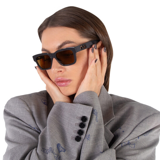 Fendi Roviex Rectangular Unisex Sunglasses FE40107I 20J 53