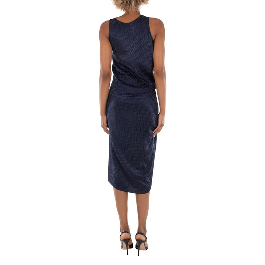 Fendi Silk Crepe Jacquard FF Motif Drape Dress, Brand Size 40 (US Size 4) Fendi Silk Crepe Jacquard FF Motif Drape Dress, Brand Size 40 (US Size 4) - 546x546 Image #4