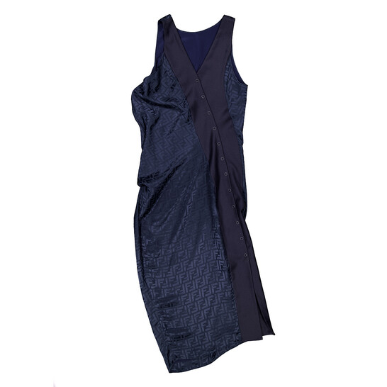 Fendi Silk Crepe Jacquard FF Motif Drape Dress, Brand Size 40 (US Size 4) Fendi Silk Crepe Jacquard FF Motif Drape Dress, Brand Size 40 (US Size 4) - 546x546 Image #5