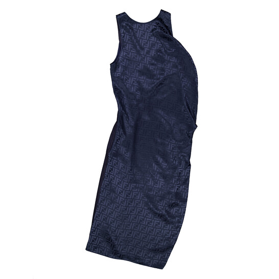 Fendi Silk Crepe Jacquard FF Motif Drape Dress, Brand Size 40 (US Size 4) Fendi Silk Crepe Jacquard FF Motif Drape Dress, Brand Size 40 (US Size 4) - 546x546 Image #6