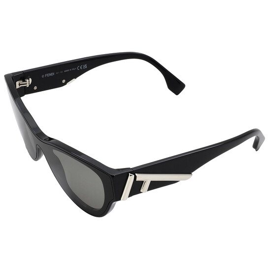 Fendi FE40135I 01A Sunglasses Shiny Black Cat Eye Frame, Smoke Lenses Fendi First FE40135I 01A Sunglasses - US main image 4