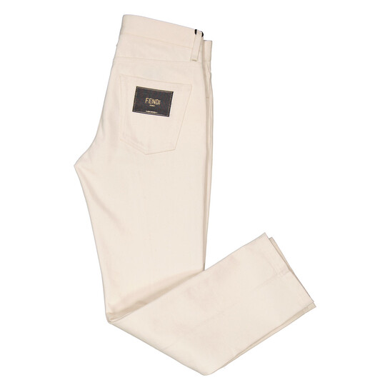 Fendi Straight Leg Embellished Logo Pants, Waist Size 30