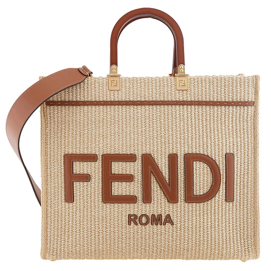 Fendi Sunshine Medium Shopper In Natural Straw 8BH386AP4AF1LMM