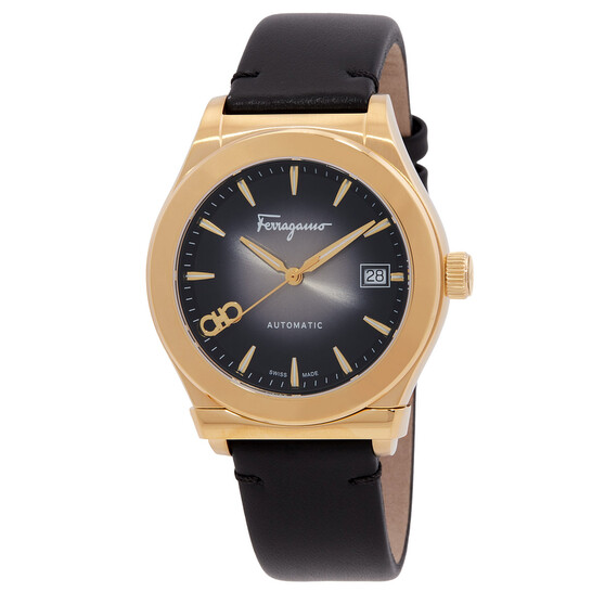 Salvatore Ferragamo ゴールド ブラック 時計 Ferragamo 1927 Automatic Black Dial Men's Watch SFU800124