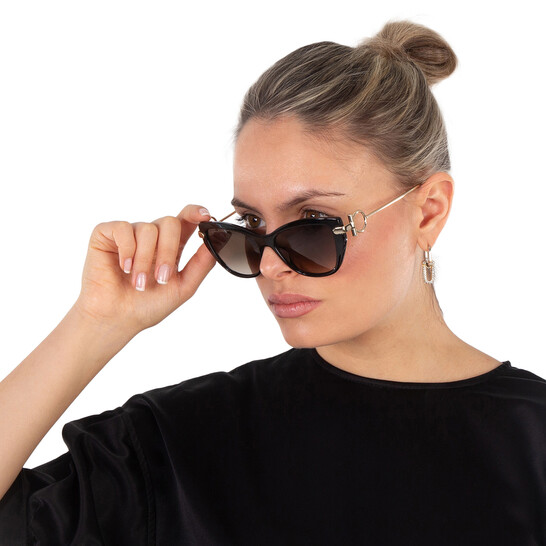 Ferragamo Black Cat Eye Ladies Sunglasses SF928S 001 55