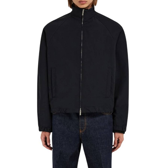 Ferragamo Black Nylon Sport Jacket, Brand Size 52 ( US Size 42