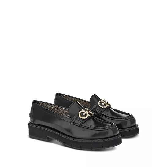 Ferragamo (8D) ミュール Salvatore Ferragamo BLACK Groove 2 Pools Slide Sandals Size