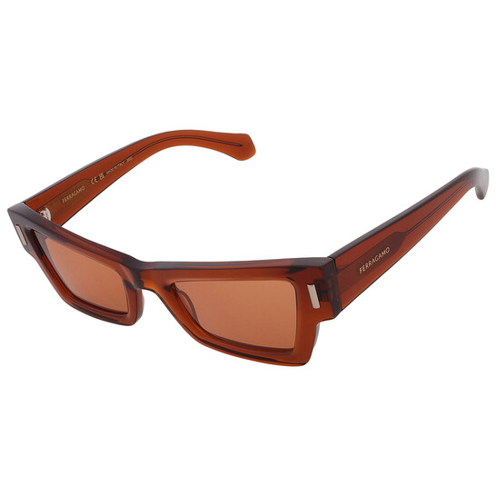 Ferragamo Brown Cat Eye Ladies Sunglasses SF2006S 232 53