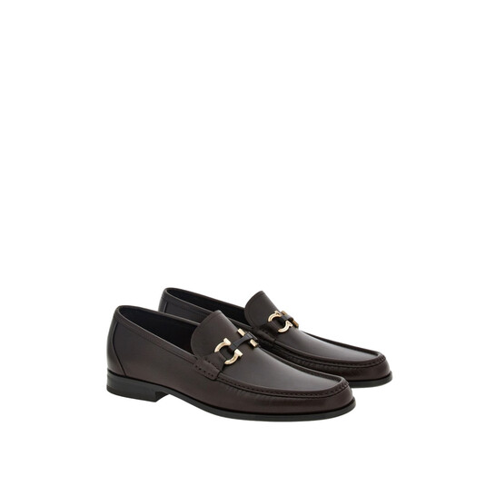 SALVATORE FERRAGAMO カンチニカトケス 22D198GANCINI 683350001 Ferragamo Brown Gancini Ornament Moccasin, Size 5.5 029457