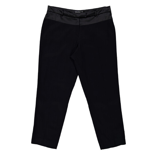 Ferragamo Cady Parte Opaca Tailored Trousers in Black, Brand Size 48 ( US Size 14 ) - 546x546