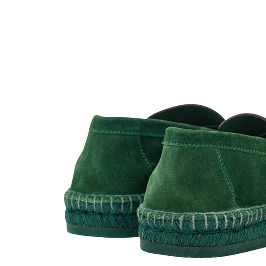 Dark green ferragamo shoes Ferragamo Dark Brilliant Green Espadrilles Loafers, Size 10  main image 2