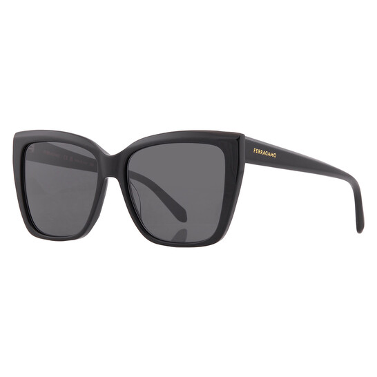 Ferragamo Dark Grey Cat Eye Ladies Sunglasses SF1102S 001 58  display picture 2