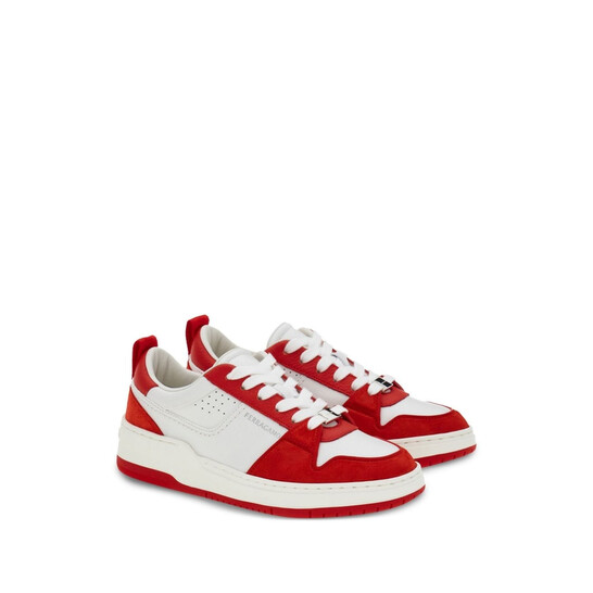 直営店☆Ferragamo☆ DENNIS ロゴ レースアップ スニーカー Ferragamo Dennis Panelled Skate Sneakers, Size 5 030568