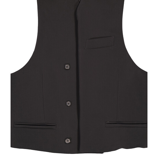 Ferragamo Double Breasted Slim Fit Waistcoat In Black, Brand Size