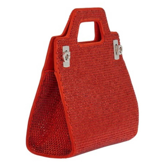 Ferragamo Flame Red Wanda Mini Bag With Crystals - 546x546 Image #2