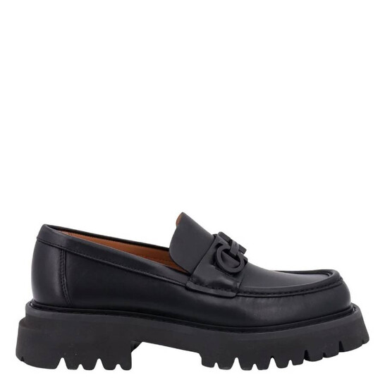 Ferragamo♪SALE♪0765902 Ferragamo Floria Gancini Ornament Chunky Moccasins, Size 6.5