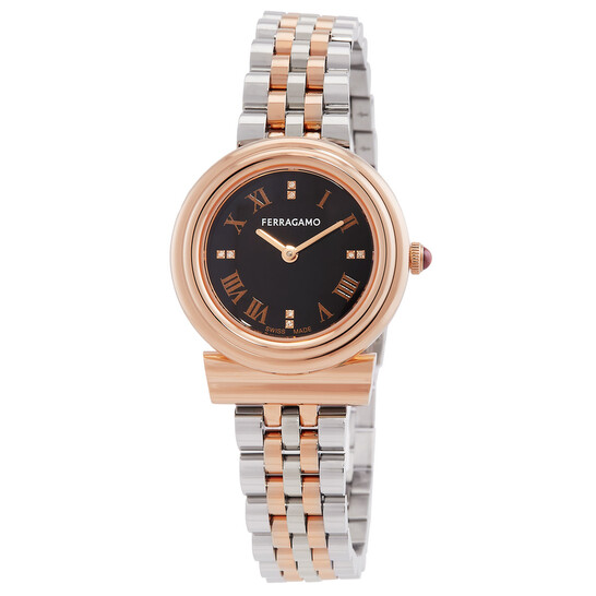 Ferragamo Gancini Quartz Black Dial Ladies Watch SFMV01824