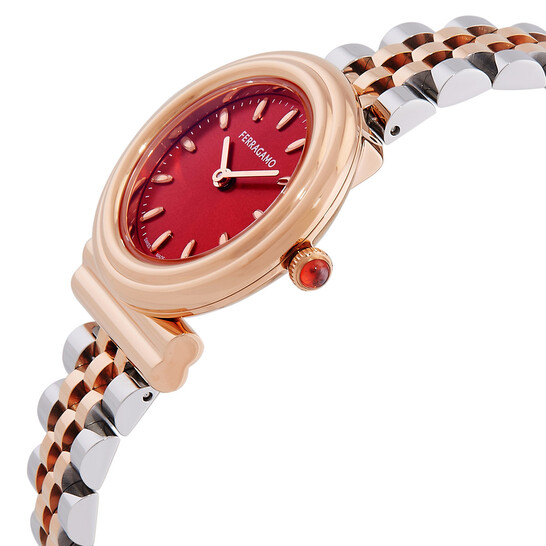 Ferragamo Gancini Quartz Red Dial Two-Tone Ladies Watch  display picture 1