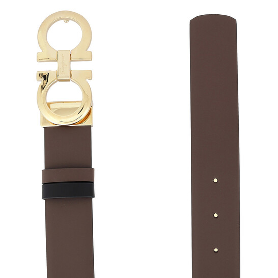 Ferragamo Gancini Reversible Calfskin Belt, Size 100 cm