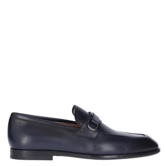 Ferragamo Gancini-Buckle Leather Loafers, Size 7 021688