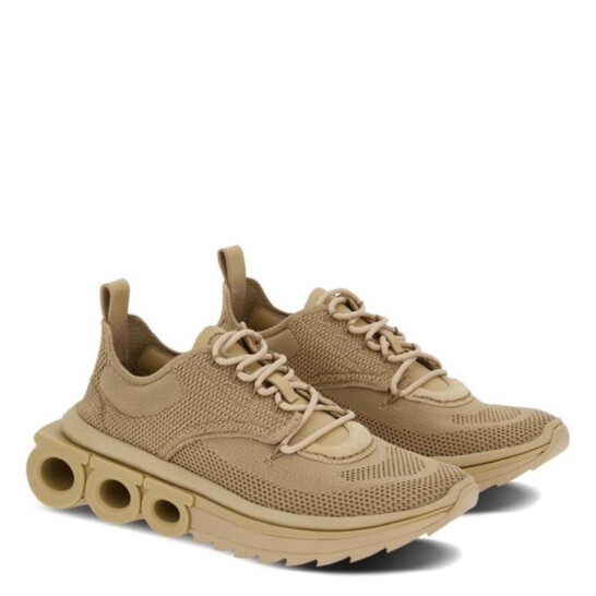 Ferragamo Gancini-Plaque Round-Toe Sneaker, Size 6.5 030391