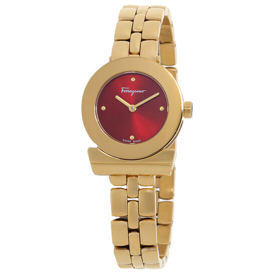 Ferragamo Gancino Quartz Red Dial Ladies Watch SFPD02424