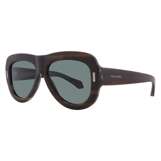 Ferragamo Green Oval Ladies Sunglasses SF2029SE 221 57  display picture 1
