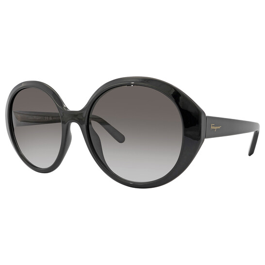 Ferragamo Grey Gradient Round Ladies Sunglasses SF1067S 001  display picture 2