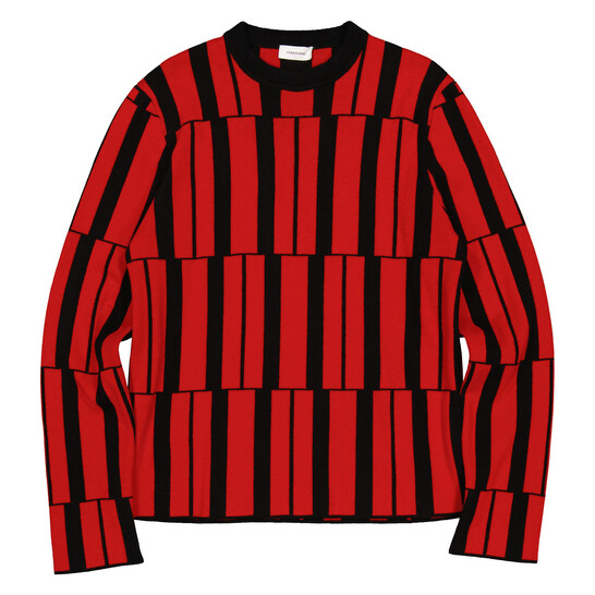 Ferragamo Jacquard Piano Print Sweater, Size Large 122232 767012