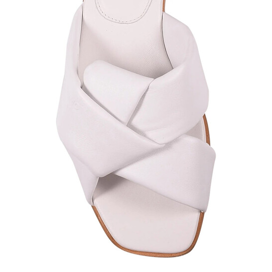FERRAGAMO 'Giunone’ sandals White 0761843 Ferragamo Giunone Leather Slides White (Women's) - 01F926