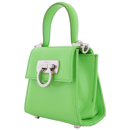 Ferragamo Ladies Green Micro Iconic Top Handle Bag 213972 763067