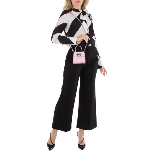 Ferragamo Ladies Pink Micro Iconic Top Handle Bag 213972