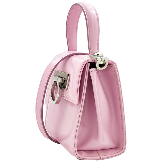ショルダーバッグ・ポシェット FERRAGAMO LIGHT PINK PIERCING S LEATHER TOP HANDLE BAG Ferragamo Light Pink Piercing S Leather Top Handle Bag