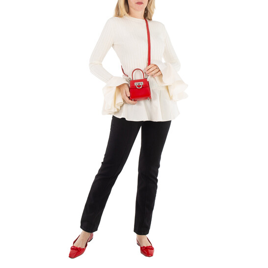 Ferragamo Ladies Red Micro Iconic Top Handle Bag 213972 763657