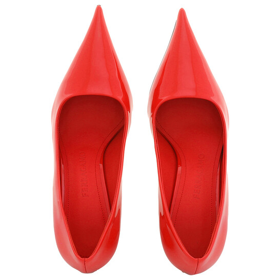 Ferragamo Ladies Red Viola Wedge-Heeled Pumps, Size 5.5