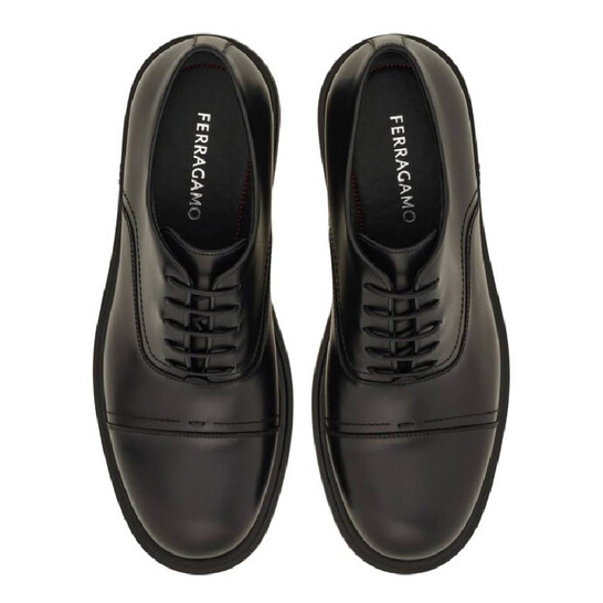 Ferragamo Leather Toe Cap Loafers, Size 7.5 EE 029259 777037