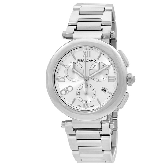 稀少 Ferragamo(フェラガモ) Legacy Chronograph Ladies Watch Ferragamo Legacy Chronograph Quartz Silver Dial Ladies Watch