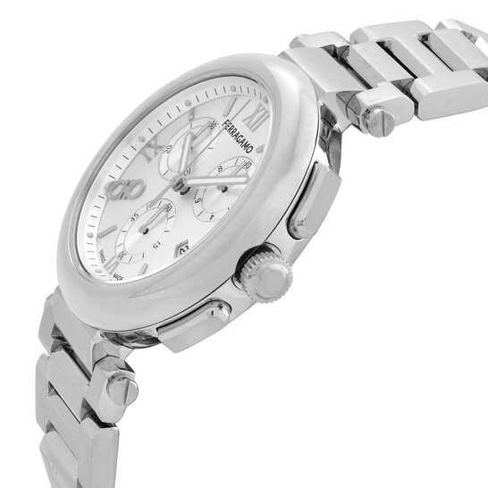 Ferragamo Legacy Chronograph Quartz Silver Dial Ladies Watch