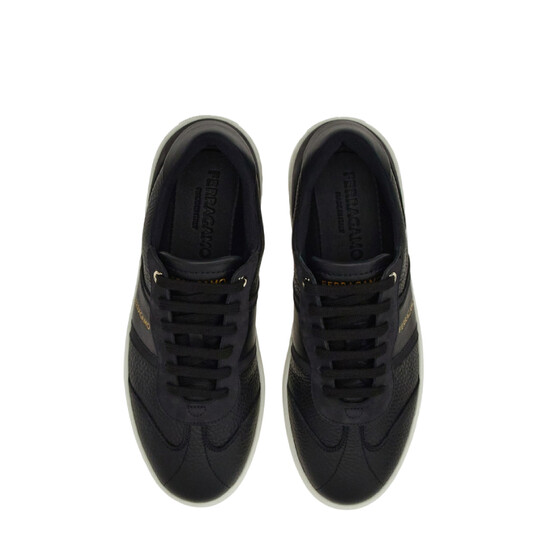 Ferragamo Logo-Print Almond-Toe Sneaker, Size 5.5 030418