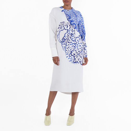 Ferragamo Long Sleeve Floral Print Midi Dress, Brand Size 42 ( US Size 8 ) Ferragamo Long Sleeve Floral Print Midi Dress, Brand Size 42 ( US Size 8 ) - 546x546